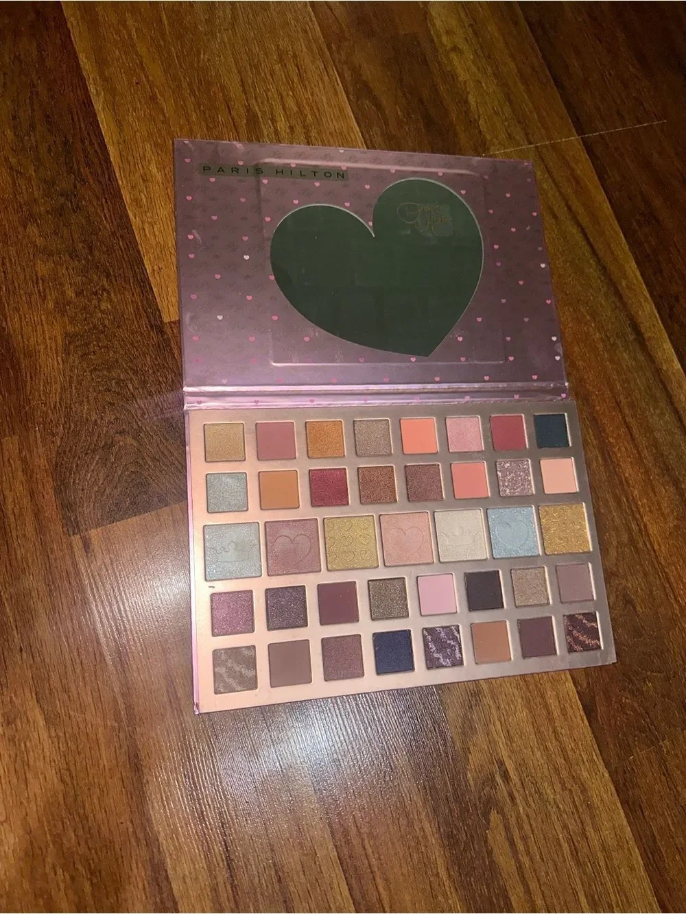 Paris Hilton Secret Admirer 39 PCS eyeshadow palette featuring a pink heart